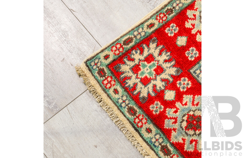 Small Pure Wool Hand Knotted Afghan Kazak