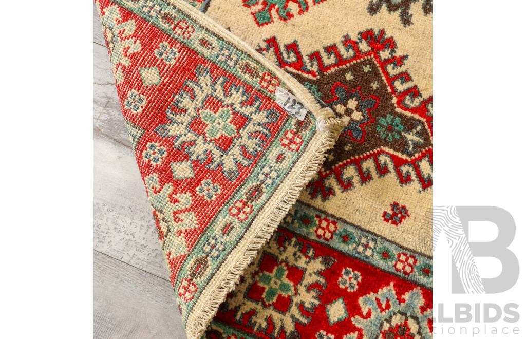 Small Pure Wool Hand Knotted Afghan Kazak