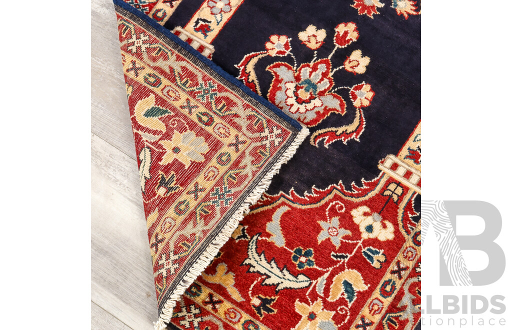 Small Pure Wool Hand Knotted Afghan Prayer Rug