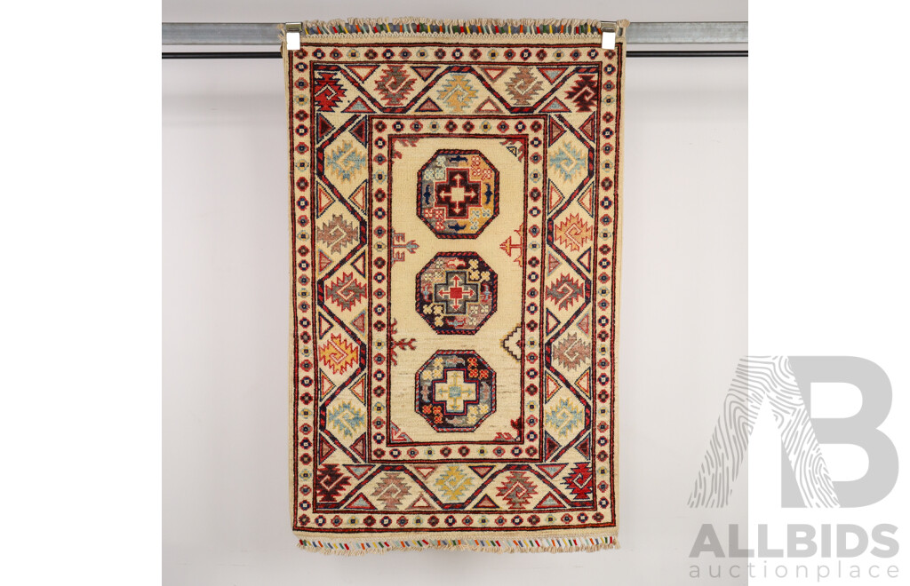 Hand Knotted Pure Wool Afghan Kazak