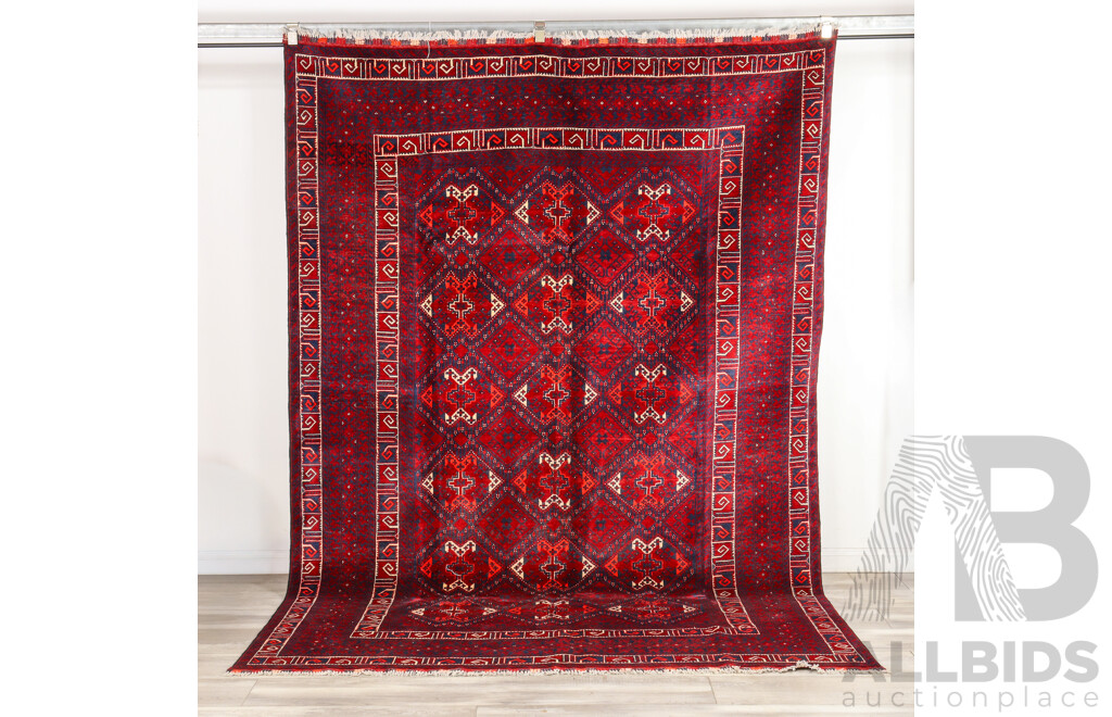 Hand Knotted Pure Woollen Afghan Turkoman with Traditional Pattern