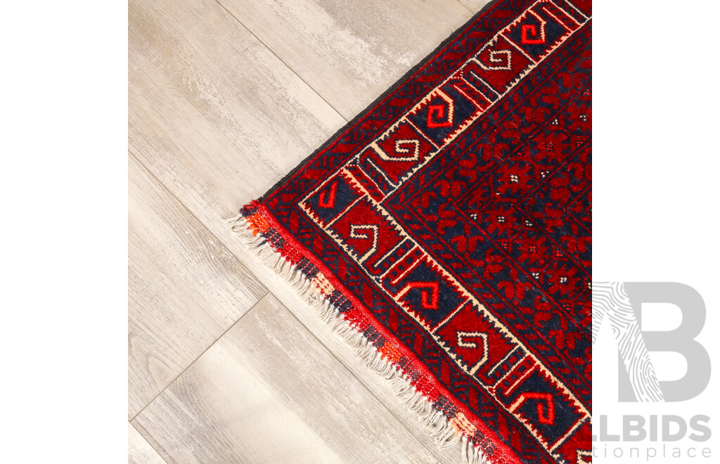 Hand Knotted Pure Woollen Afghan Turkoman with Traditional Pattern