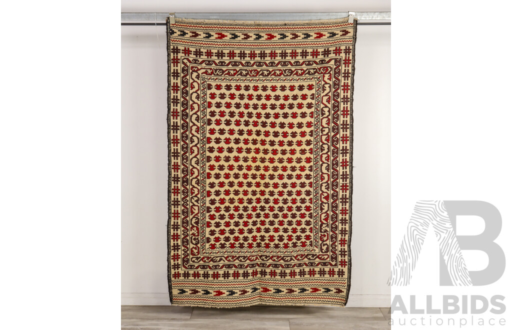 Modern Turkish Kilim with Traditional Pattern