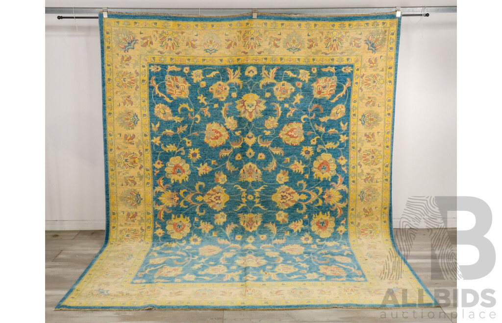 Hand Knotted Floral Oushak Rug