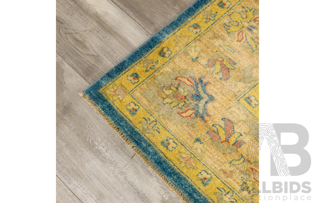 Hand Knotted Floral Oushak Rug