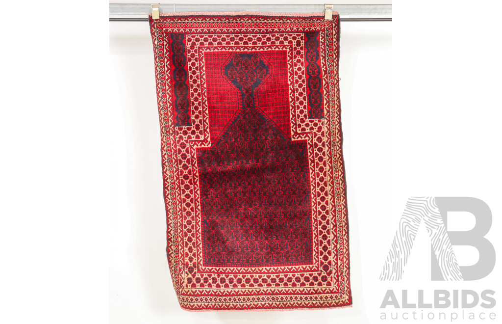 Hand Knotted Teimani Burgundy Rug