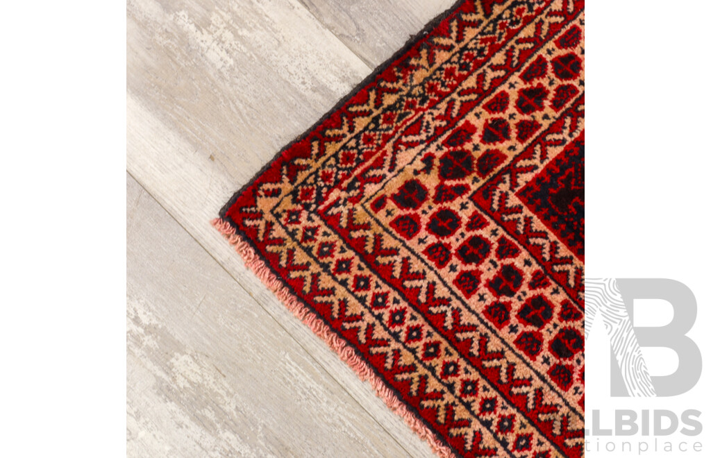 Hand Knotted Teimani Burgundy Rug