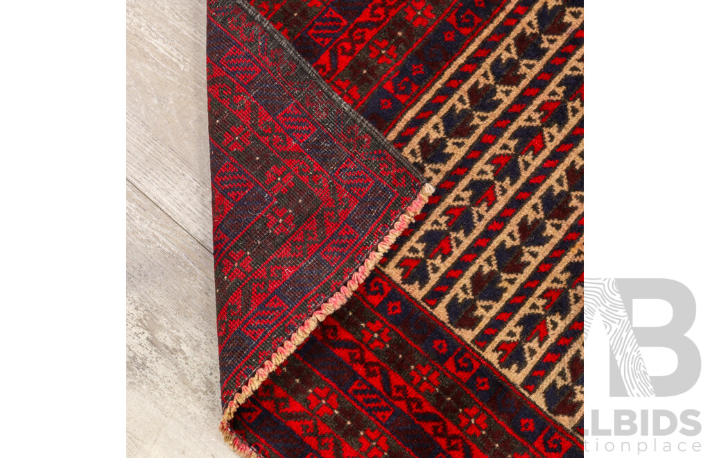 Hand Knotted Afghan Baluchi Prayer Rug