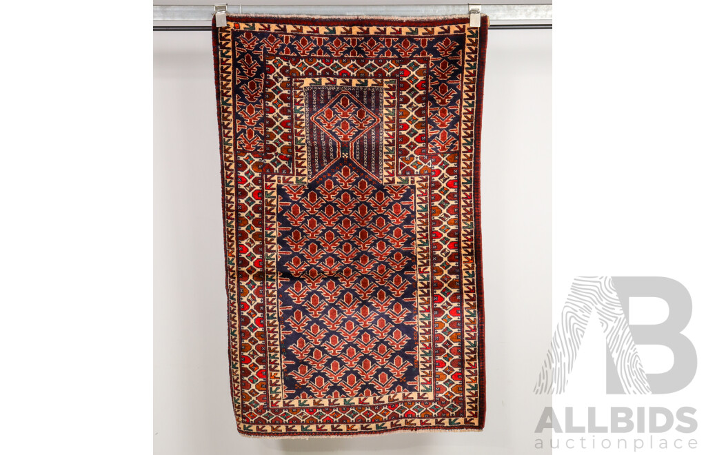 Hand Knotted Afghan Baluchi Prayer Rug