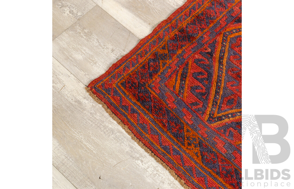 Hand Knotted Afghan Runner Rug