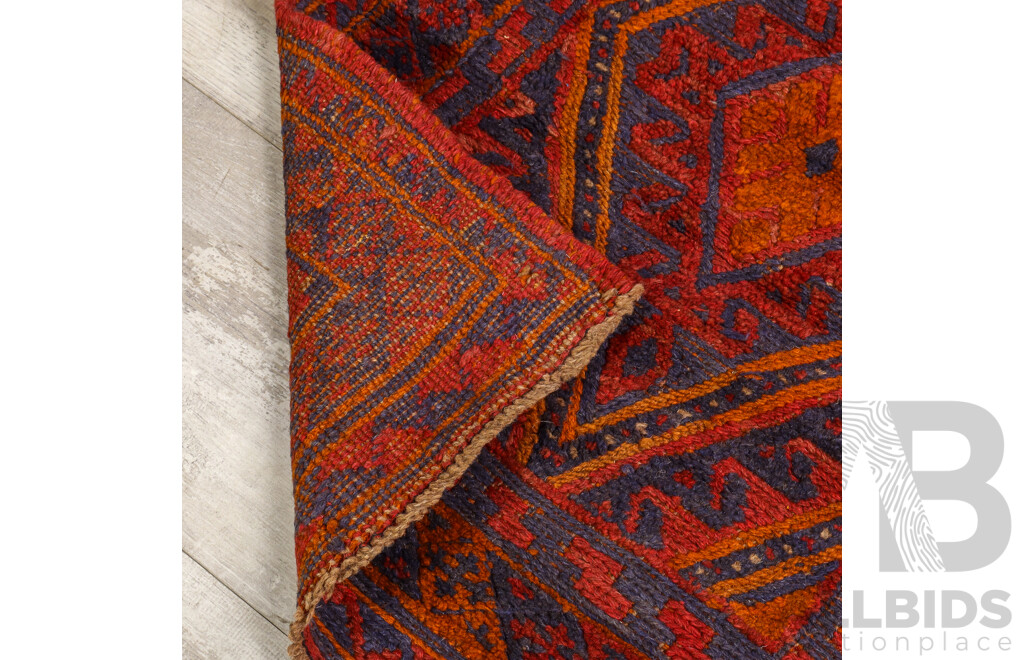 Hand Knotted Afghan Runner Rug