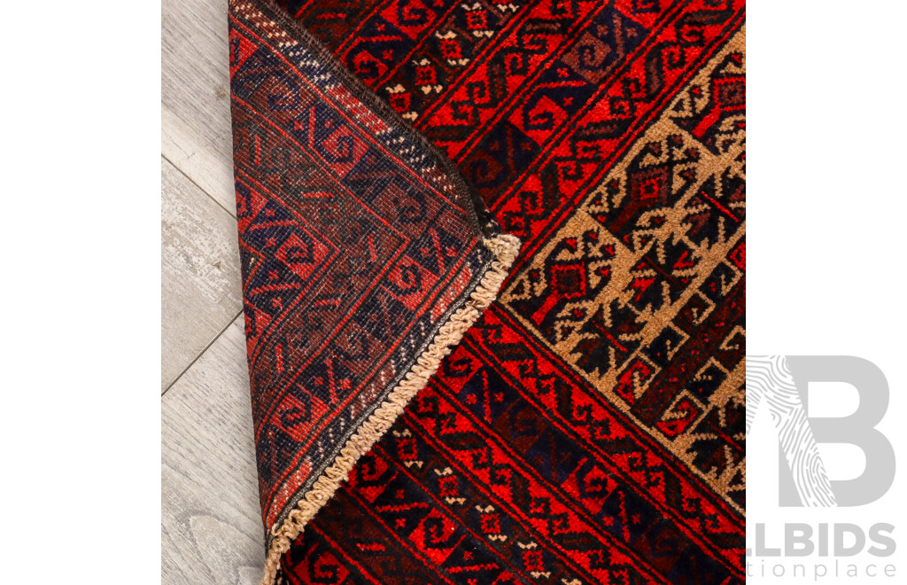 Hand Knotted Afghan Baluchi Prayer Rug