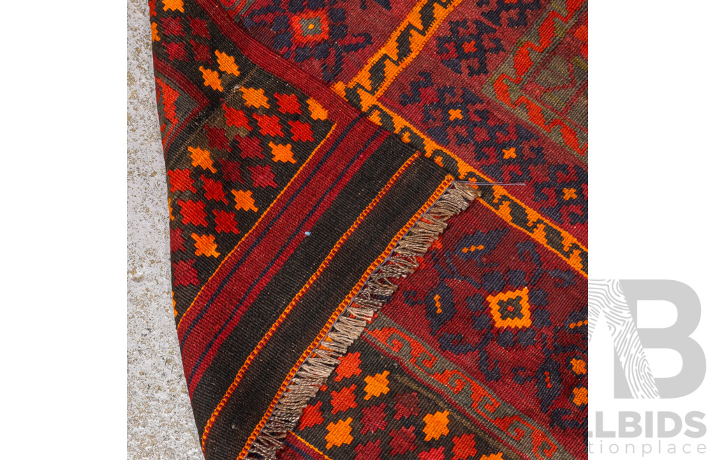 Large Hand Knotted Afghan Balochi Rug