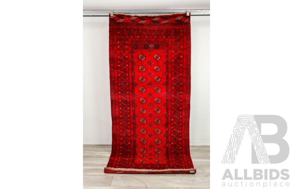 Hand Knotted Afghan Runner Rug