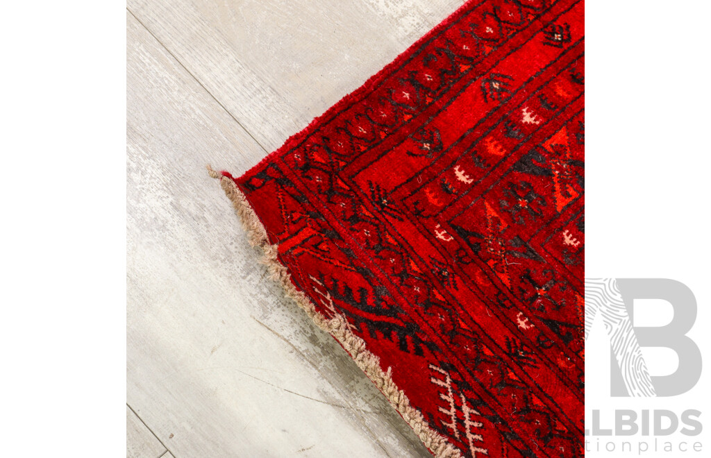 Hand Knotted Afghan Runner Rug
