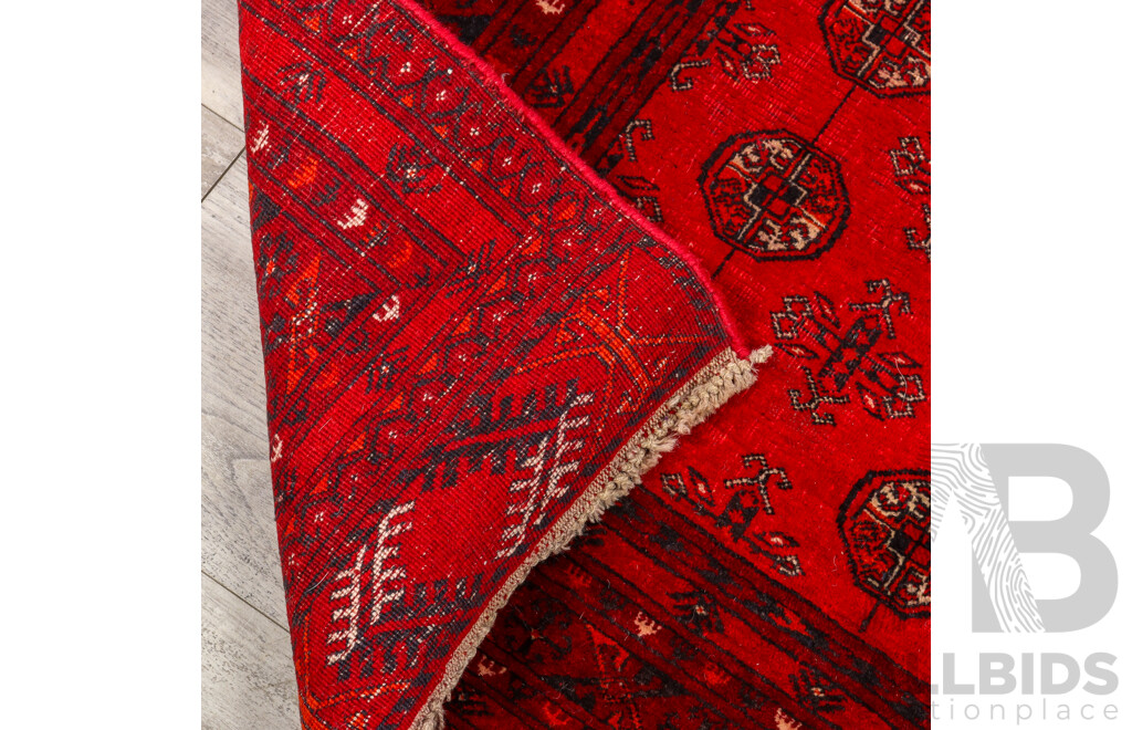 Hand Knotted Afghan Runner Rug