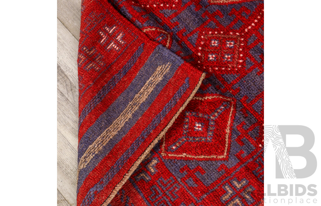 Hand Knotted Afghan Mishwani Runner Rug