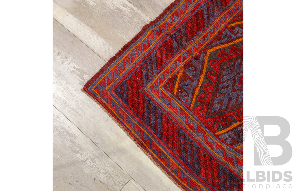 Hand Knotted Afghan Mushwani Runner Rug