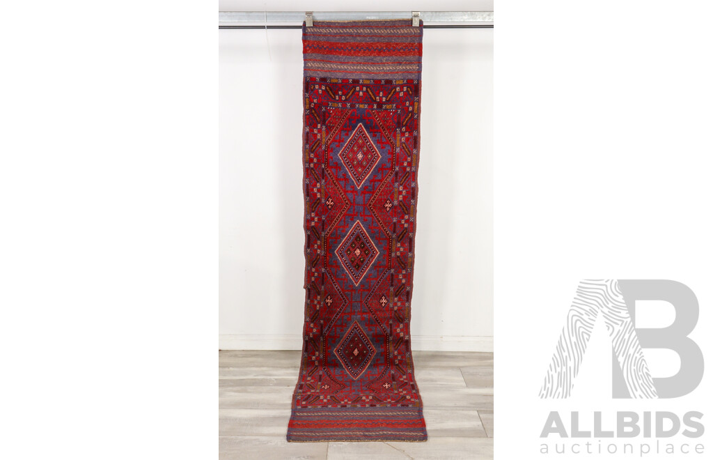 Hand Knotted Afghan Mushwani Runner Rug