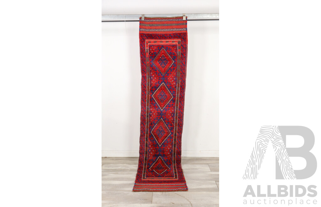 Hand Knotted Afghan Meshwani Runner Rug