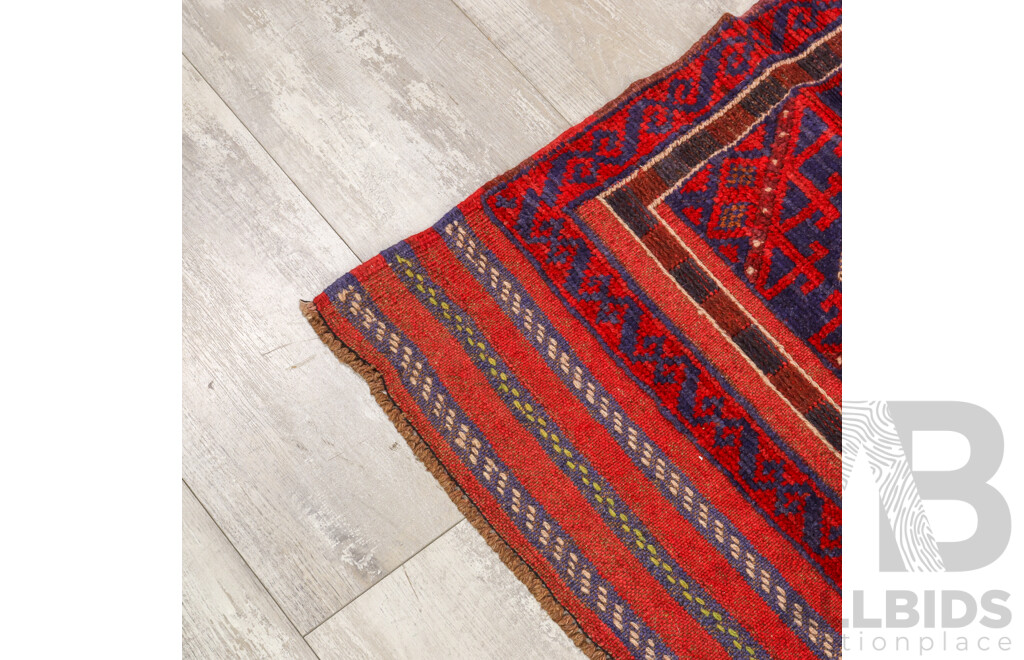 Hand Knotted Afghan Meshwani Runner Rug