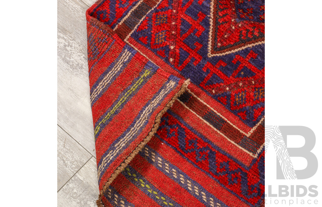 Hand Knotted Afghan Meshwani Runner Rug