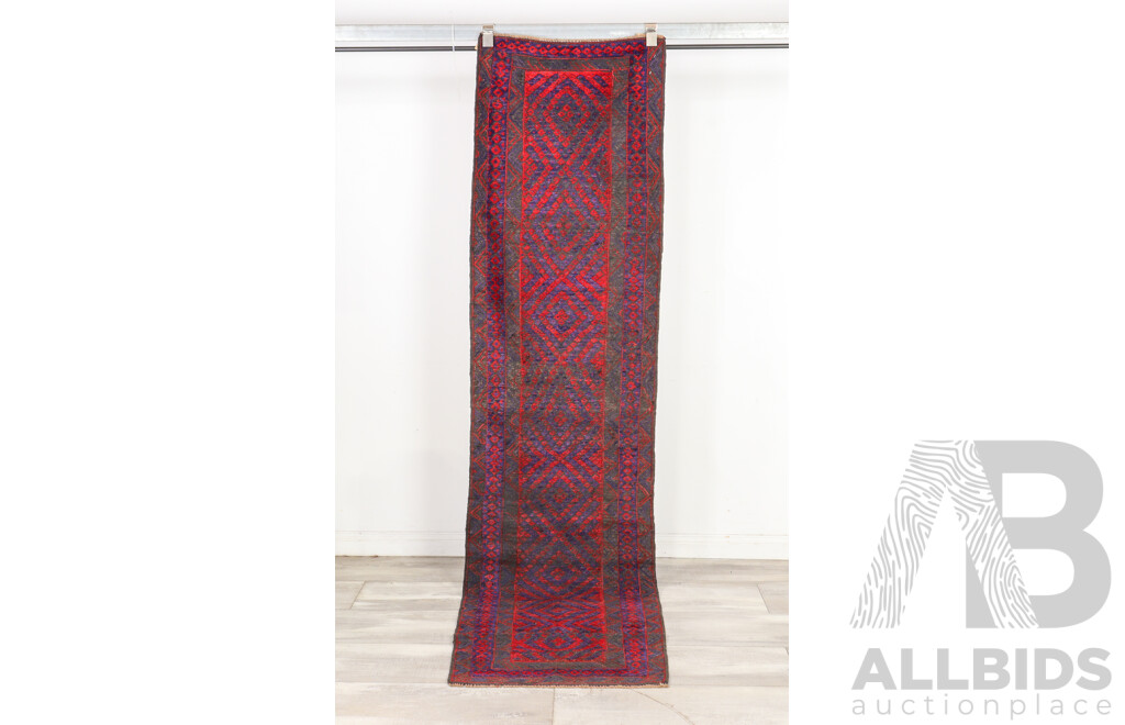 Hand Knotted Afghan Baluchi Runner Rug