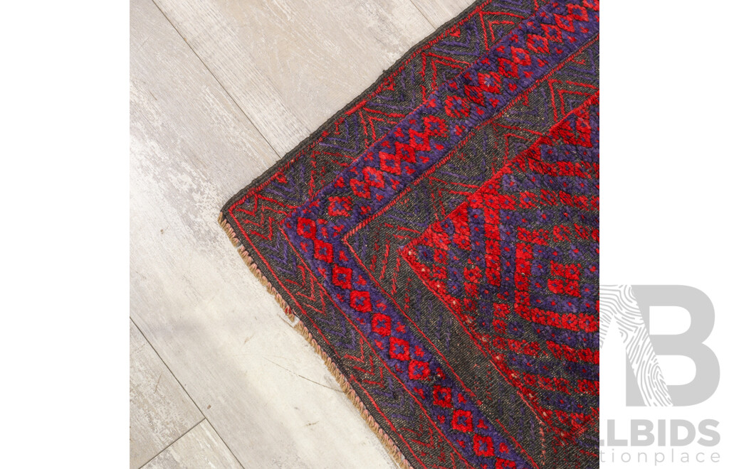 Hand Knotted Afghan Baluchi Runner Rug