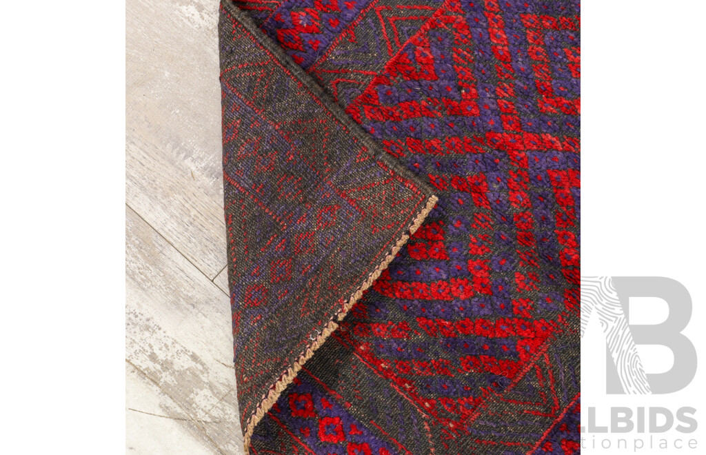 Hand Knotted Afghan Baluchi Runner Rug