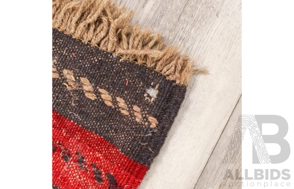 Hand Knotted Wool Afghan Runner Rug