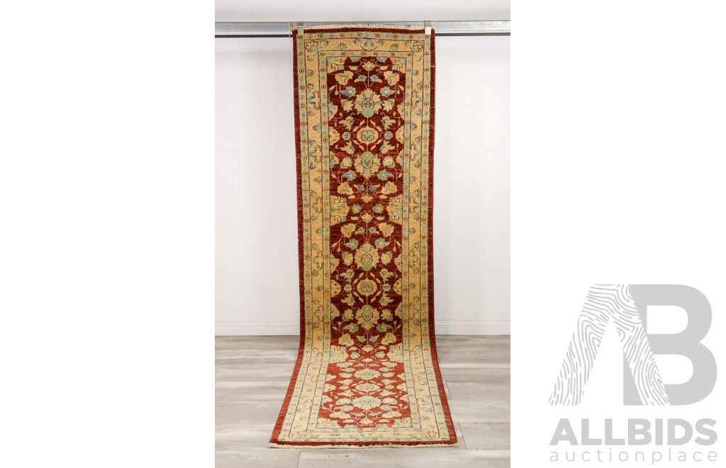 Hand Knotted Afghan Chobi Runner Rug