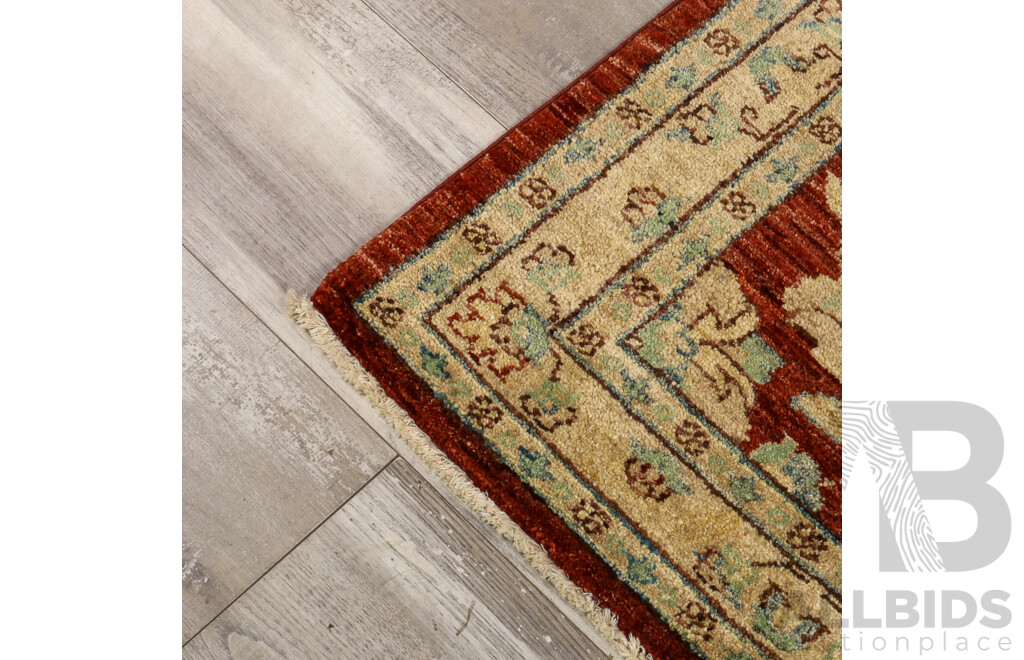 Hand Knotted Afghan Chobi Runner Rug