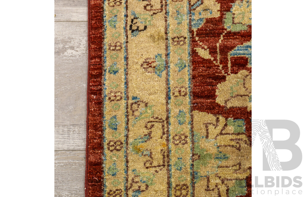 Hand Knotted Afghan Chobi Runner Rug