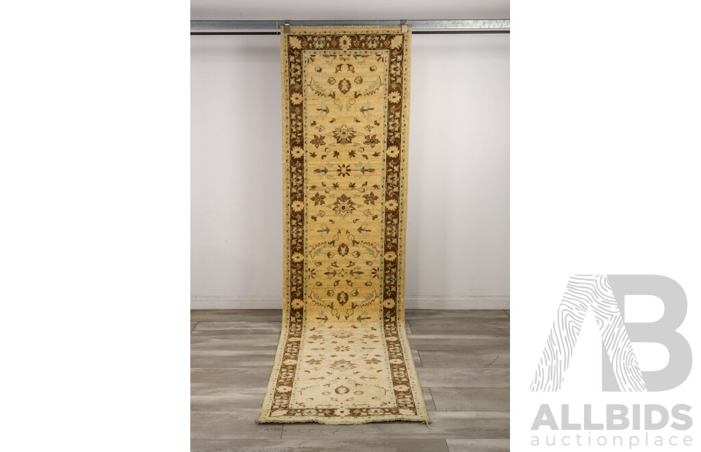 Hand Knotted Afghan Chobi Runner Rug