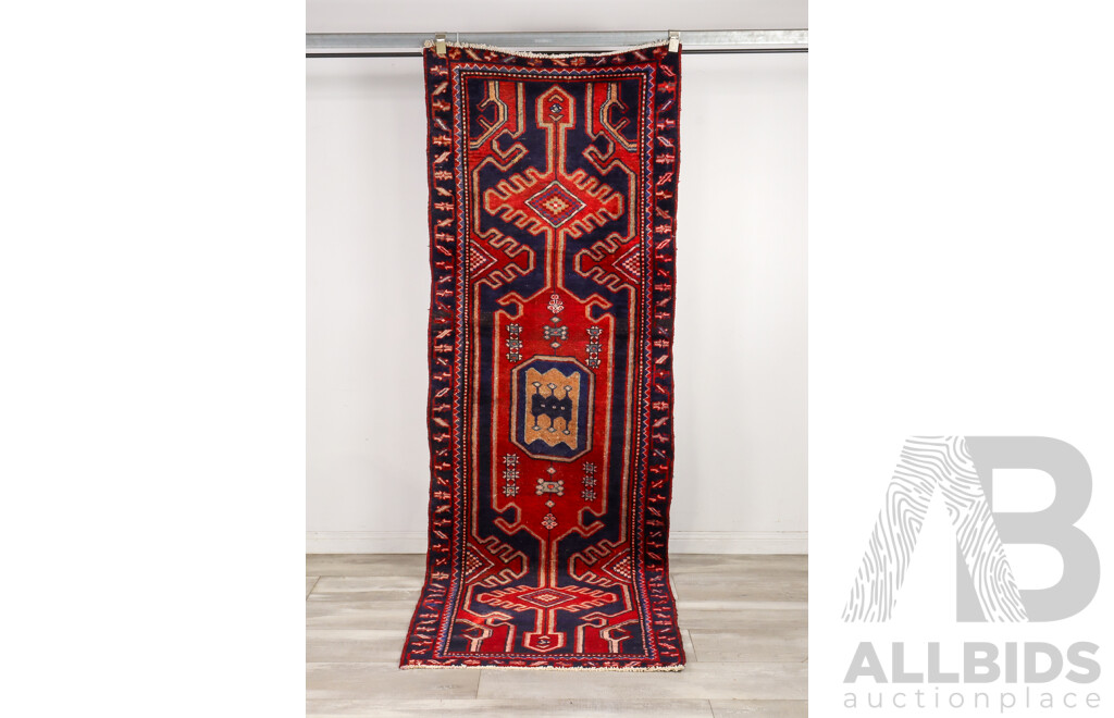 Hand Knotted Persian Hamadan Runner Rug