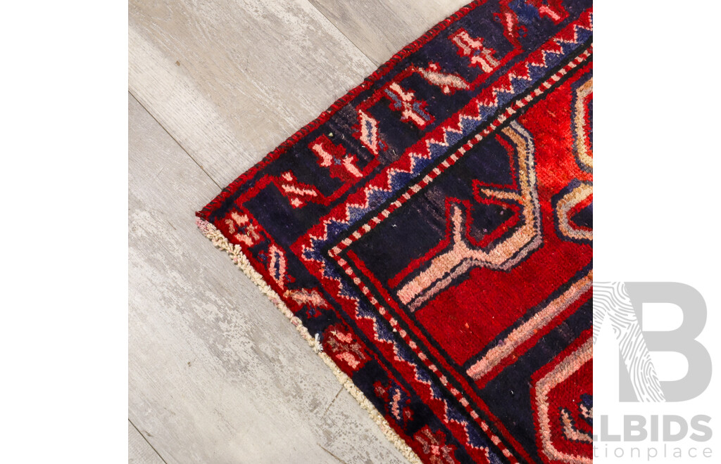 Hand Knotted Persian Hamadan Runner Rug