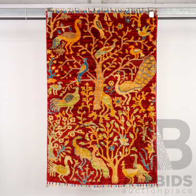 Hand Knotted Pure Wool Afghan Rug