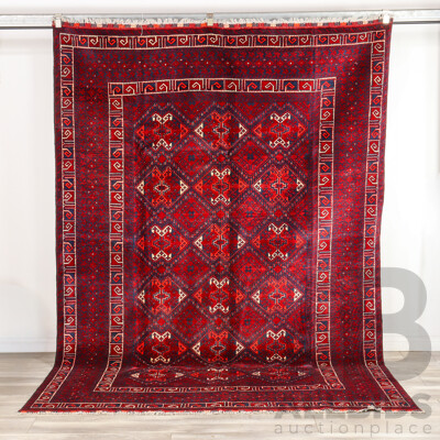 Hand Knotted Pure Woollen Afghan Turkoman with Traditional Pattern