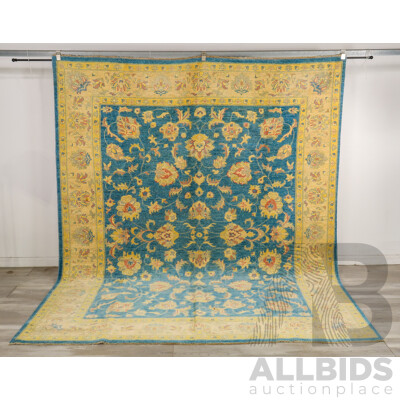 Hand Knotted Floral Oushak Rug