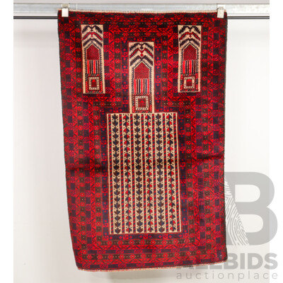 Hand Knotted Afghan Baluchi Prayer Rug