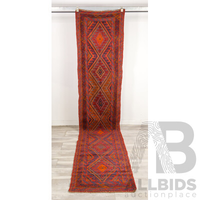 Hand Knotted Afghan Runner Rug