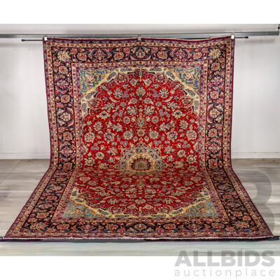 Large Hand Knotted Persian Rug