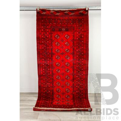 Hand Knotted Afghan Runner Rug
