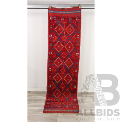 Hand Knotted Afghan Mishwani Runner Rug