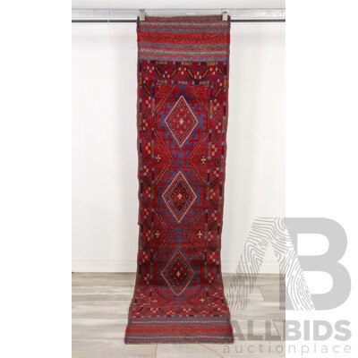 Hand Knotted Afghan Mushwani Runner Rug