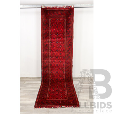 Hand Knotted Afghan Runner Rug