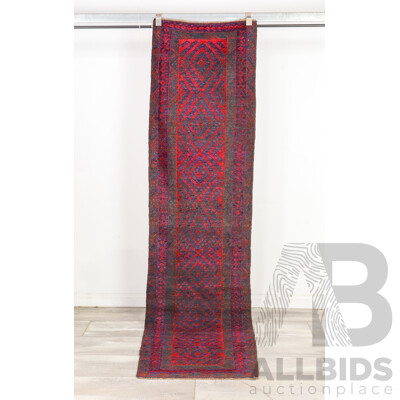 Hand Knotted Afghan Baluchi Runner Rug
