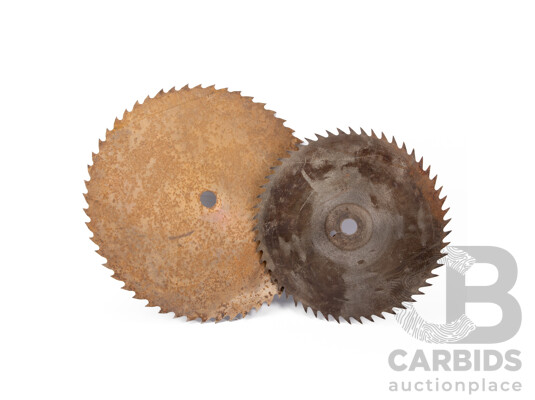 Two Antique Timber Saw Blades