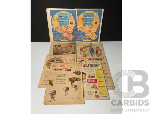 Eight Australian Women's Weekly and Woman-The Woman's Budget Magazines Spanning 1936 to 1954
