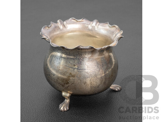 Edwardian Sterling Silver Tri Footed Sugar Bowl, William Hutton & Sons Ltd, Birmingham, 1905